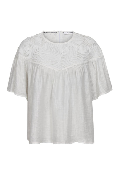 TassyCC Flower SS Blouse 4000-White - 45072 Thumbnail