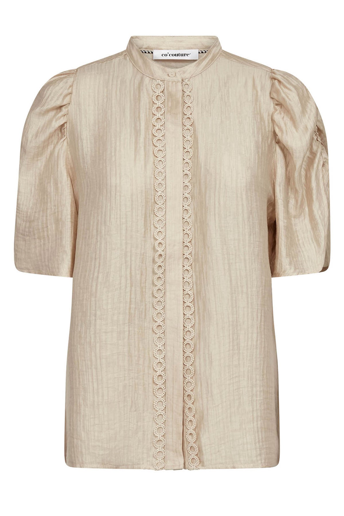 TassyCC Lace SS Puff Shirt 320-Bisquit - 45111