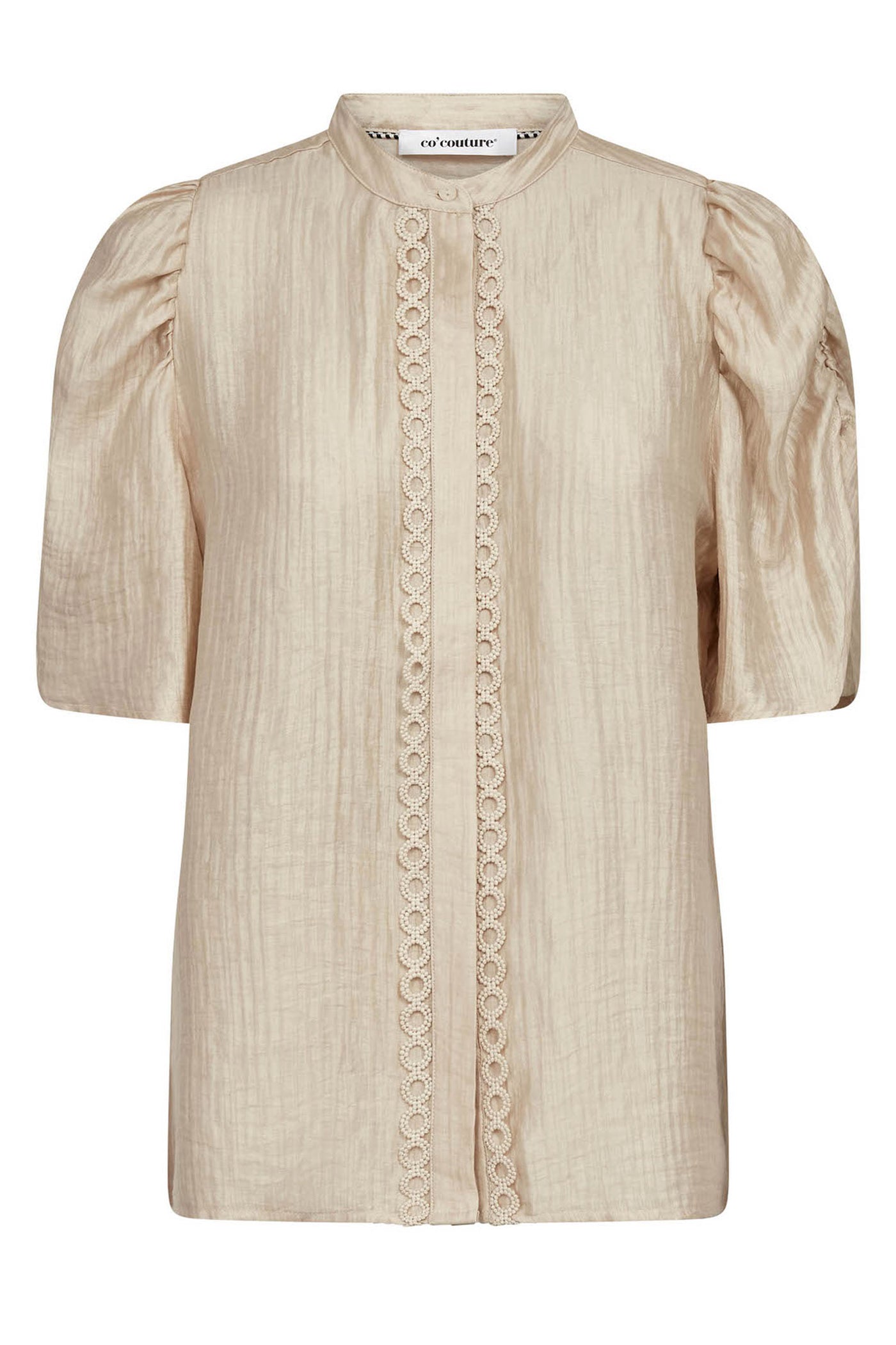 TassyCC Lace SS Puff Shirt 320-Bisquit - 45111