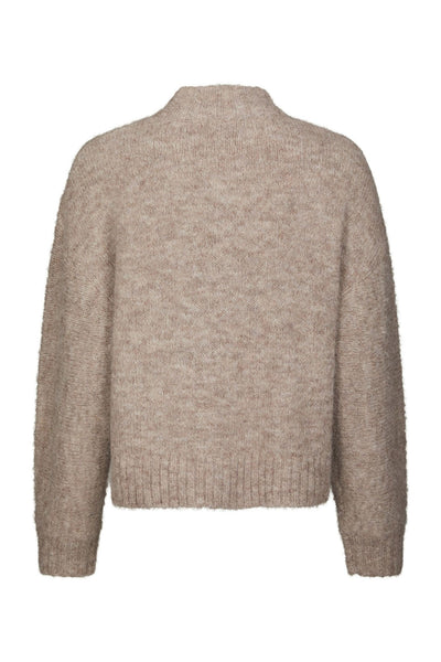 Taura Fluffy Knit Cardigan BEIGE MELANGE - 165103 Thumbnail