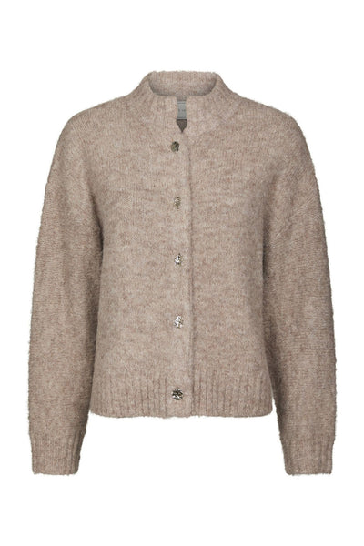 Taura Fluffy Knit Cardigan BEIGE MELANGE - 165103 Thumbnail