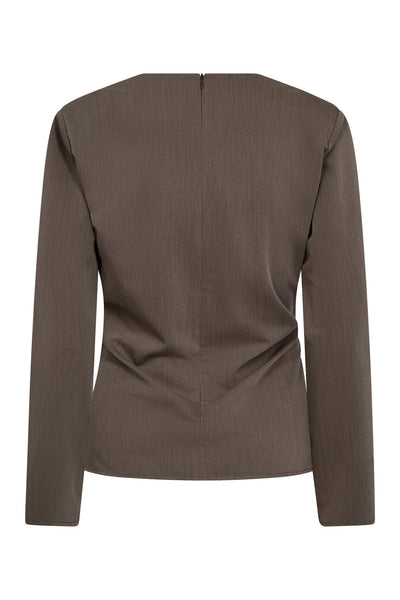 TengaCC Pleat Blouse 154-Walnut - 45043 Thumbnail