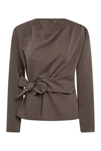 TengaCC Pleat Blouse 154-Walnut - 45043 Thumbnail