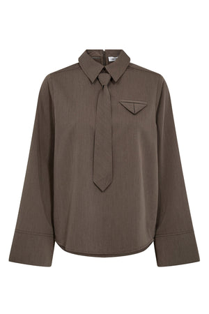 TengaCC Tie Blouse 154-Walnut - 45044