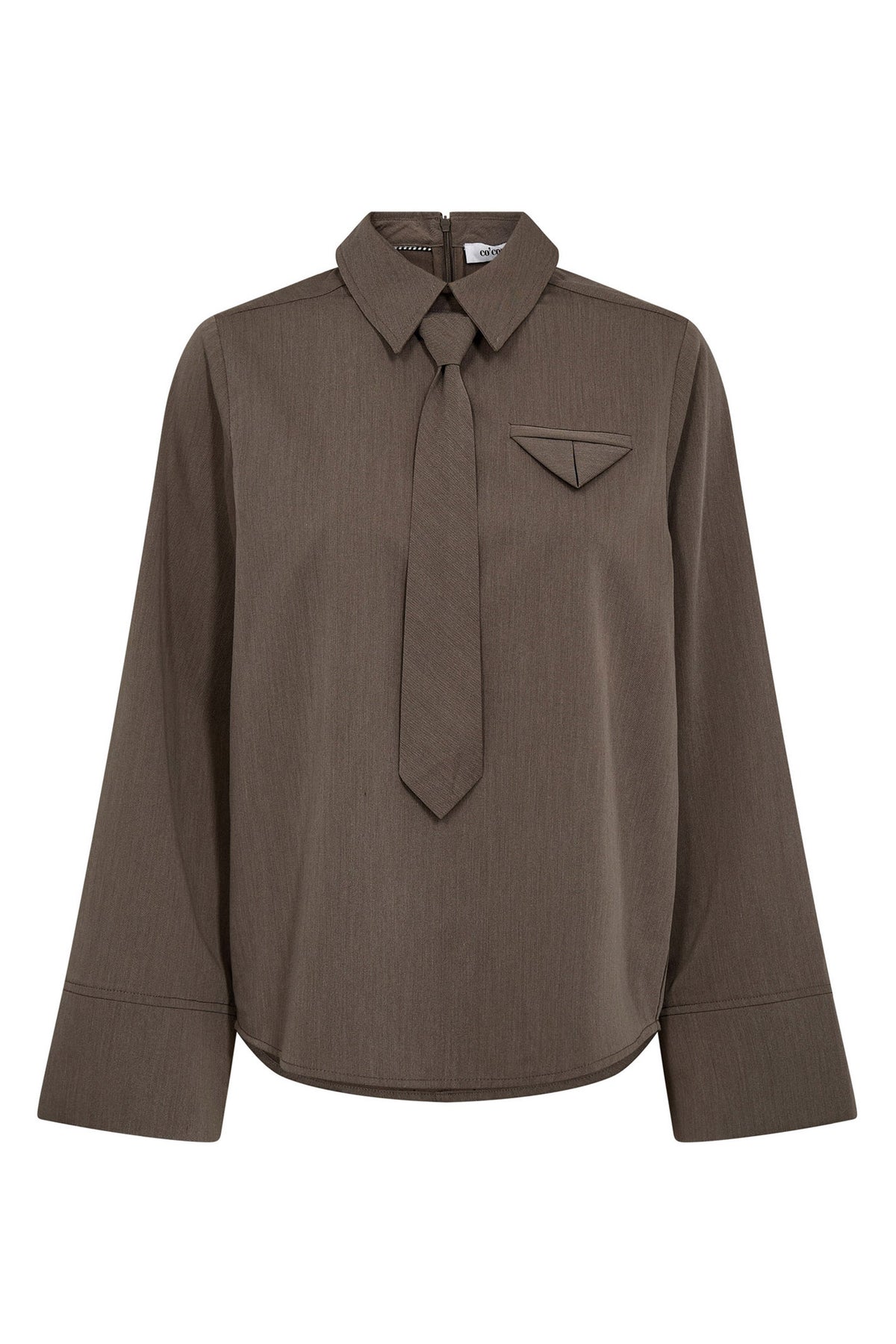 TengaCC Tie Blouse 154-Walnut - 45044