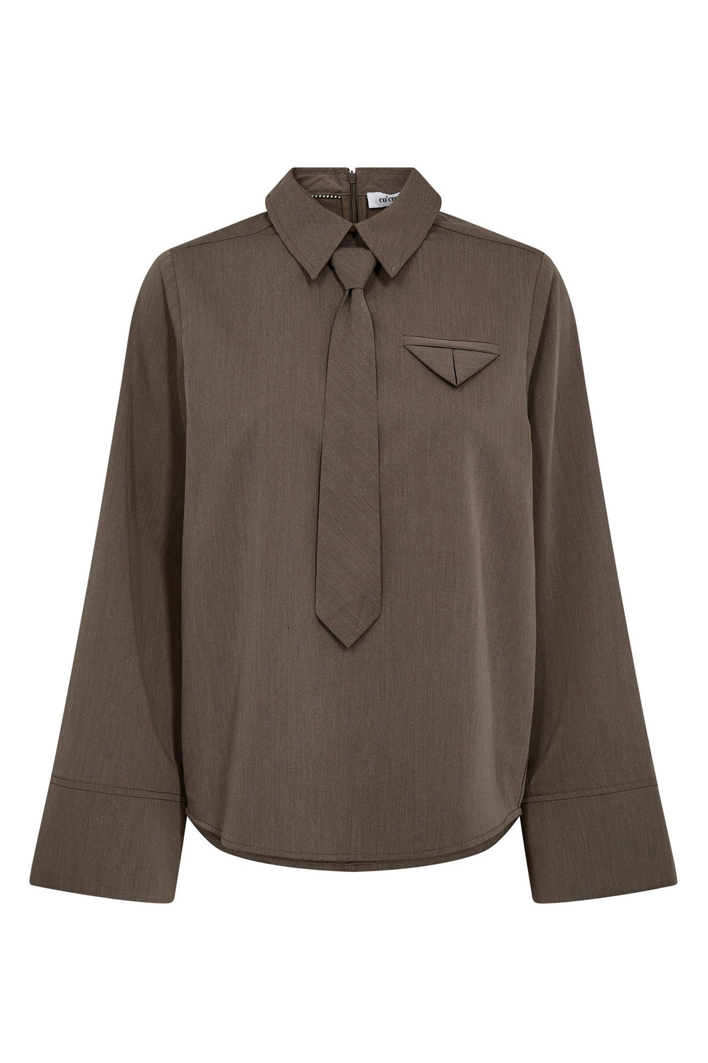 TengaCC Tie Blouse 154-Walnut - 45044