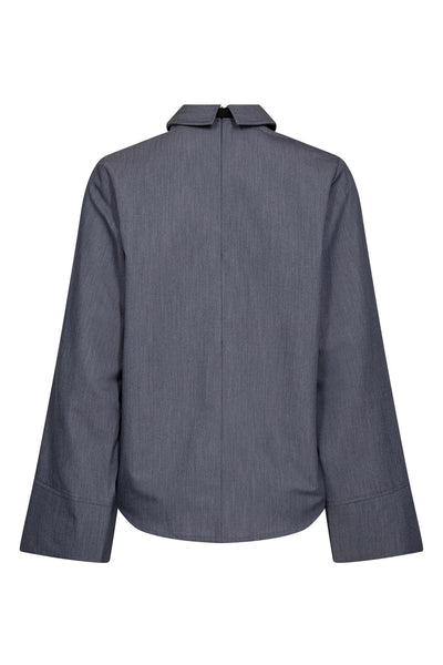 TengaCC Tie Blouse 586-Dusty Blue - 45044 Thumbnail