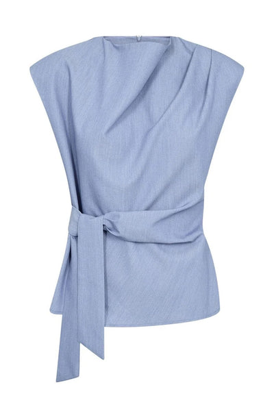 TennyCC Pleat Top 552-Denim blue - 45198 Thumbnail
