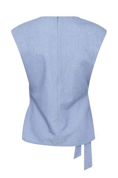 TennyCC Pleat Top 552-Denim blue - 45198 Thumbnail