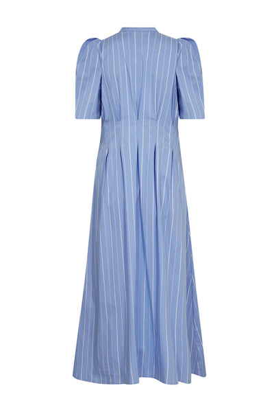 TeranCC Stripe Pleat Dress 23-Pale Blue - 46033 Thumbnail