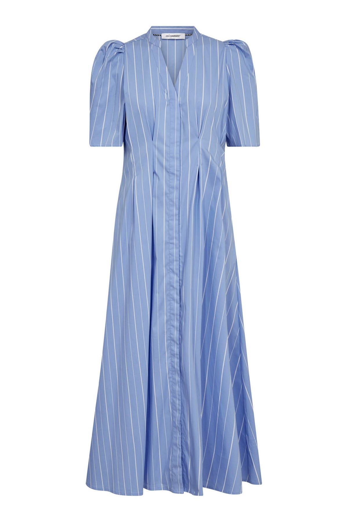 TeranCC Stripe Pleat Dress 23-Pale Blue - 46033