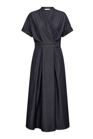 TerryCC Wrap SS  Dress 40007-Navy - 500423
