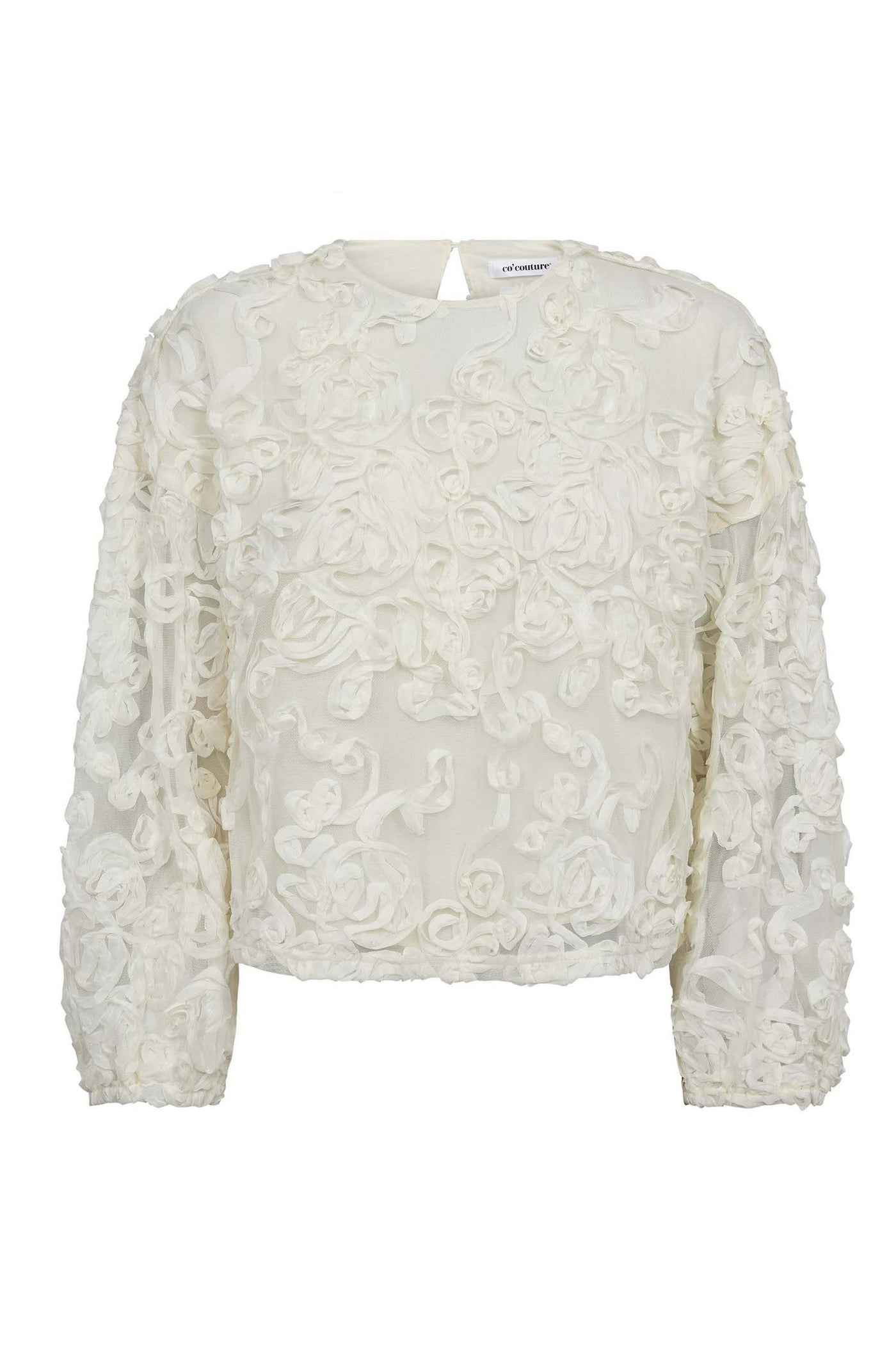 TessyCC Flower Blouse 11-Off white - 45009