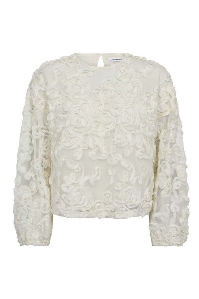 TessyCC Flower Blouse 11-Off white - 45009 Thumbnail