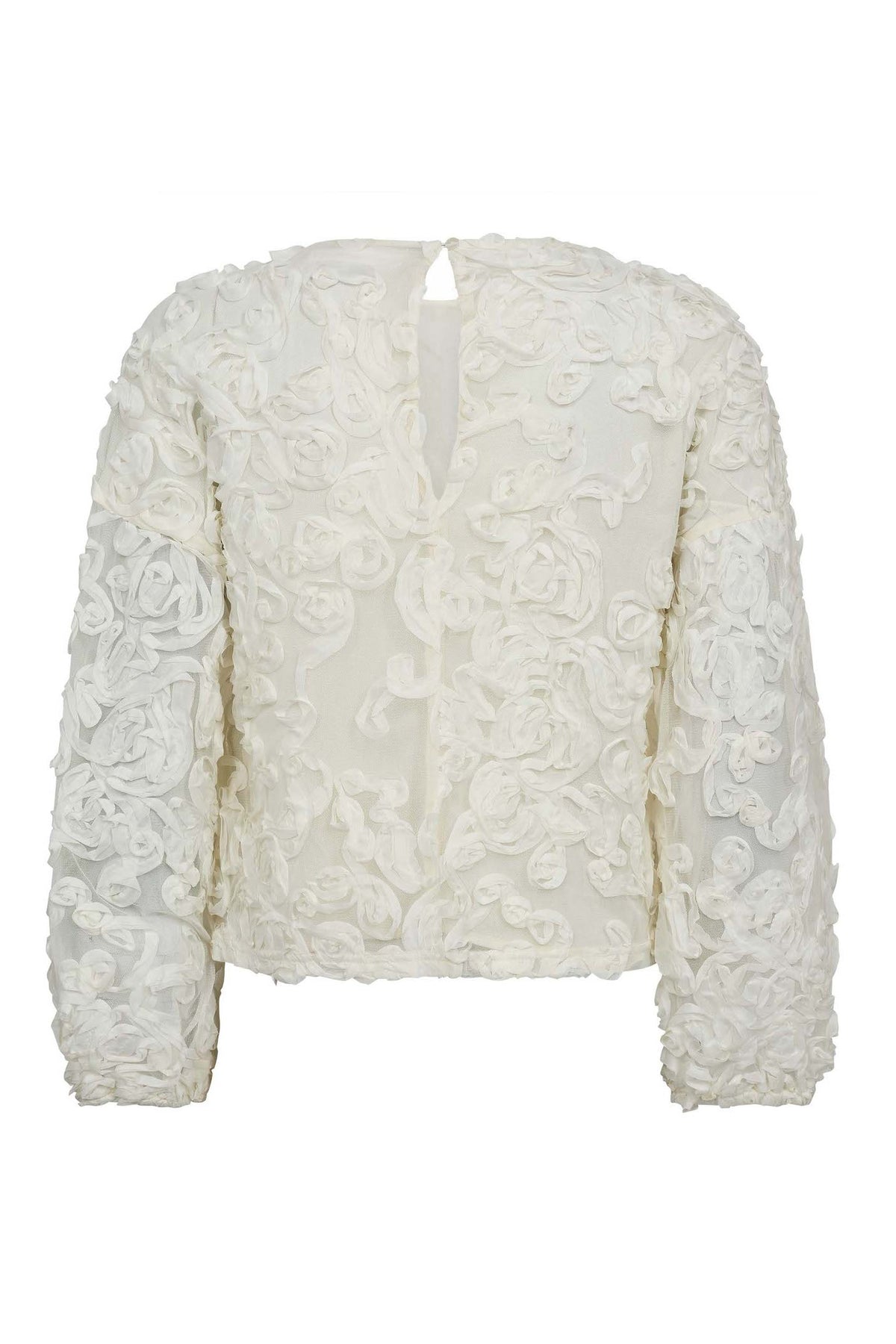 TessyCC Flower Blouse 11-Off white - 45009