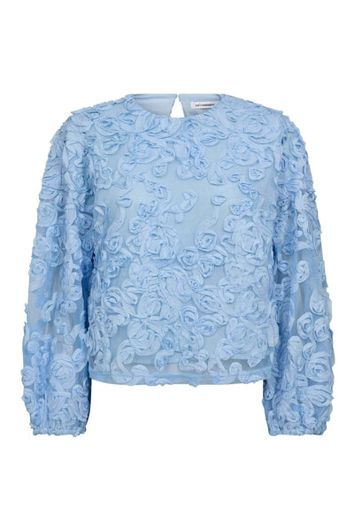 TessyCC Flower Blouse 23-Pale Blue - 45009 Thumbnail