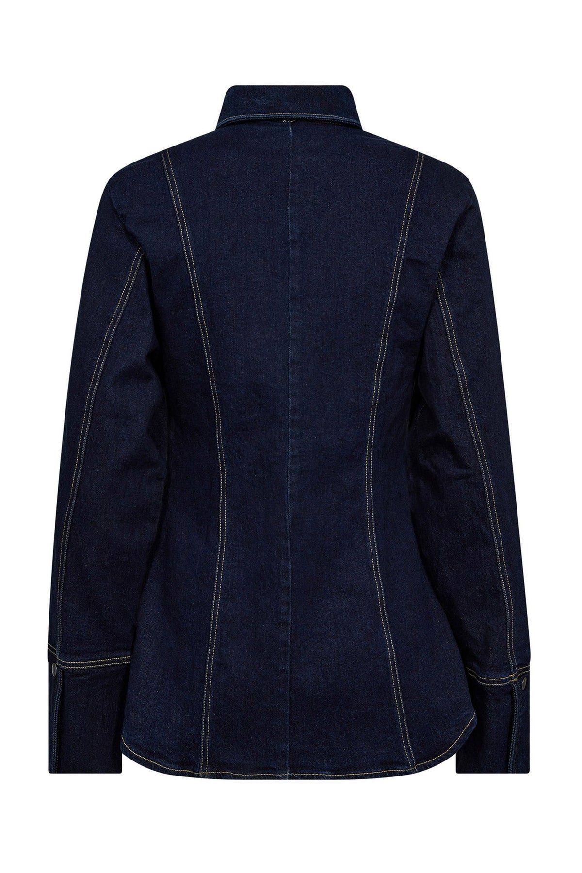 TheoCC Fitted Denim Shirt 555-Dark denim - 35558
