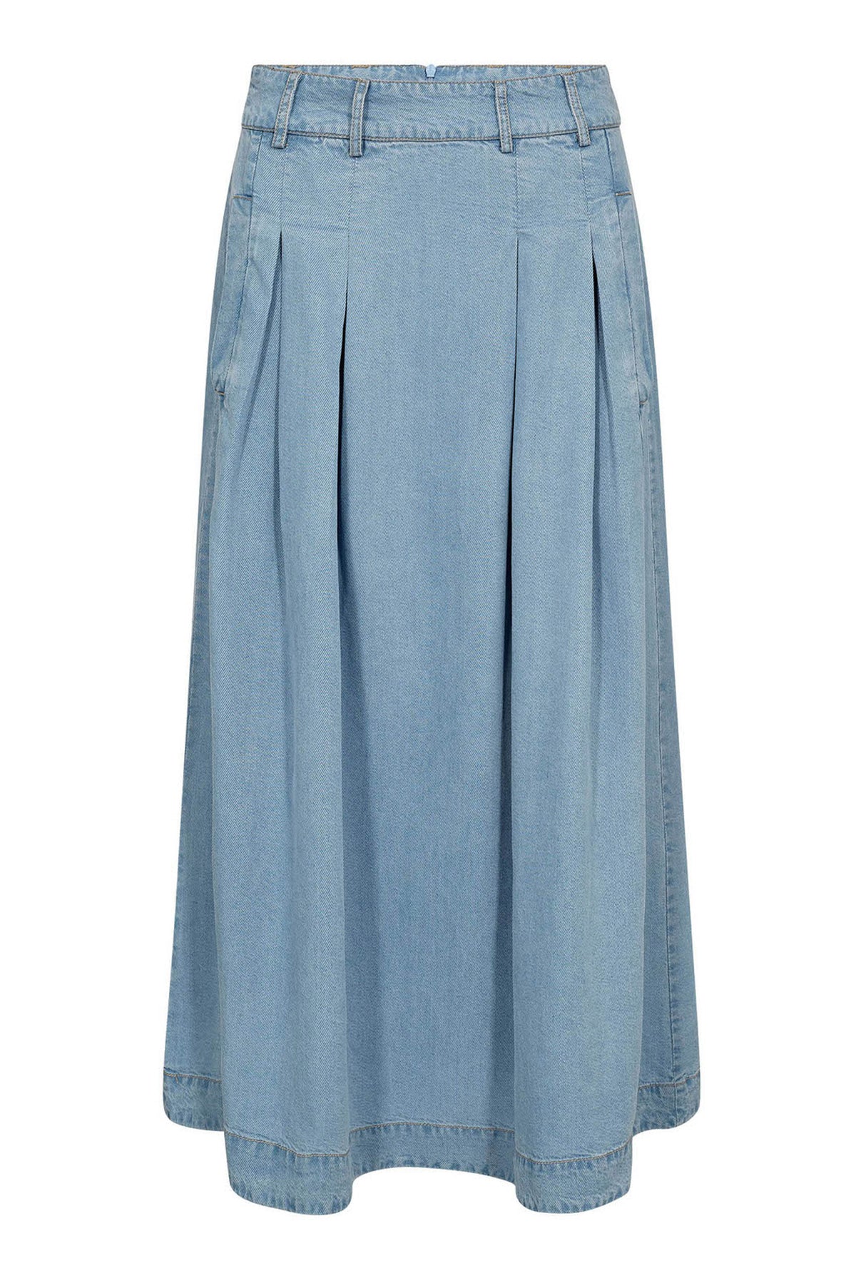 TillyCC Anya Pleat Skirt 114-Fade Denim - 44017
