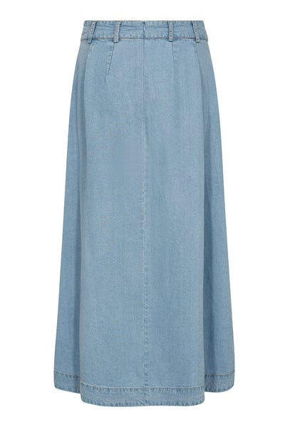 TillyCC Anya Pleat Skirt 114-Fade Denim - 44017 Thumbnail