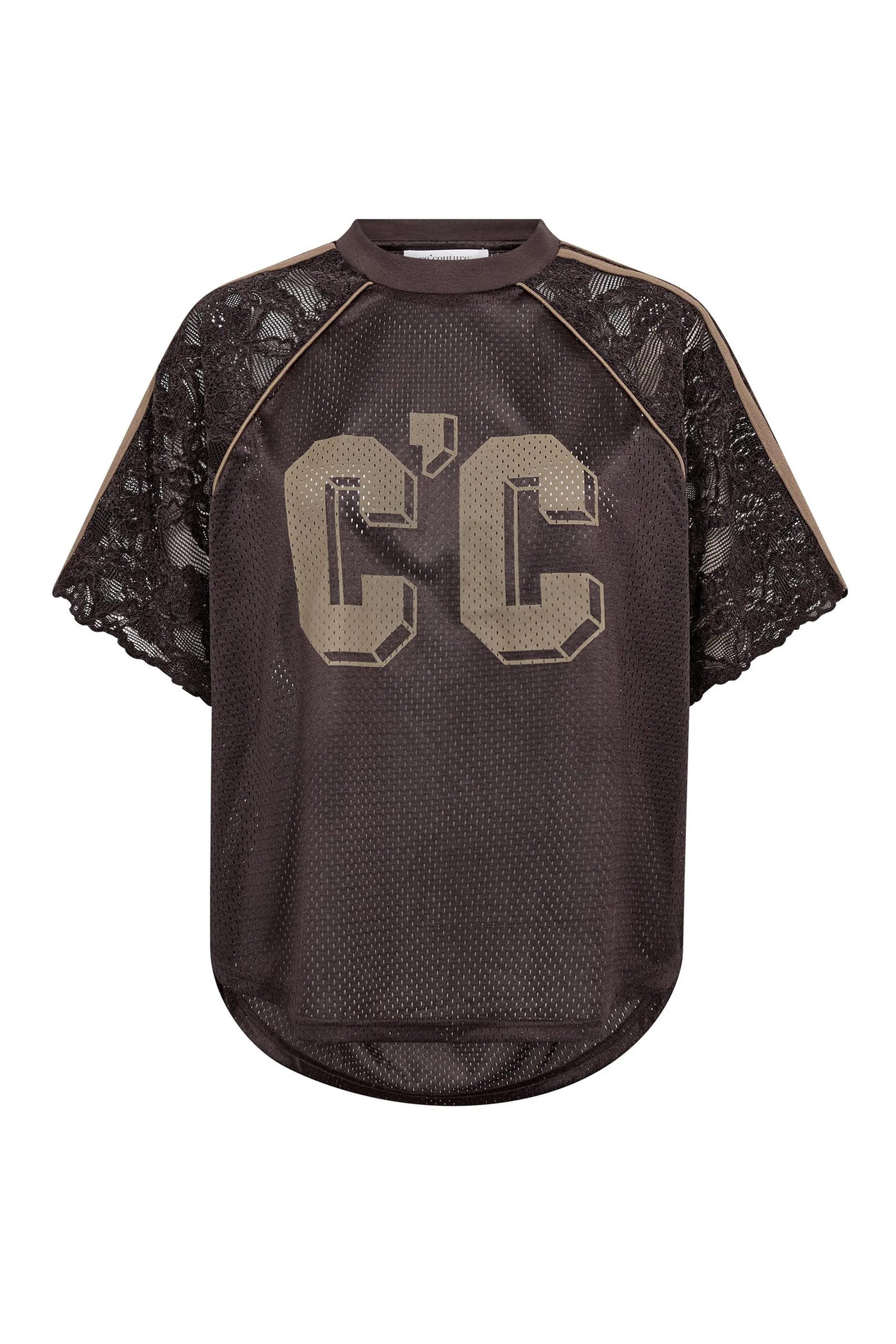 TreyCC Logo Lace Tee 20003-Dark Brown - 500205