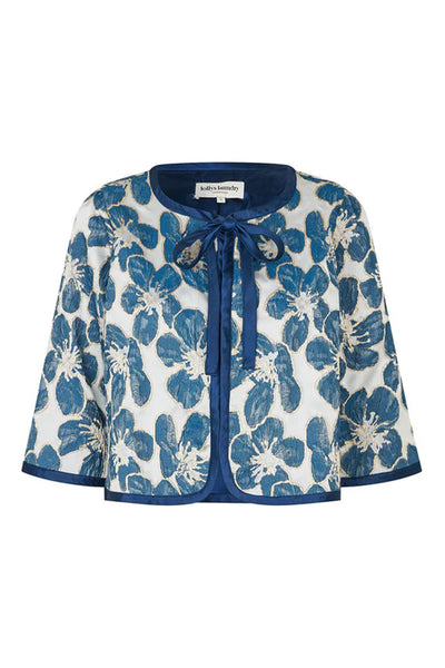 Trinell Short Jacket 3/4 Blue - 26185-6025 Thumbnail