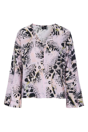 Tsuki bluse med v-hals KALEIDOSCOPE ORCHID - 262-2470-5712