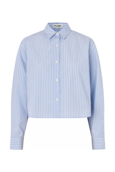 Marinall Cropped Shirt Ls Light Blue - 26416-1023 Thumbnail
