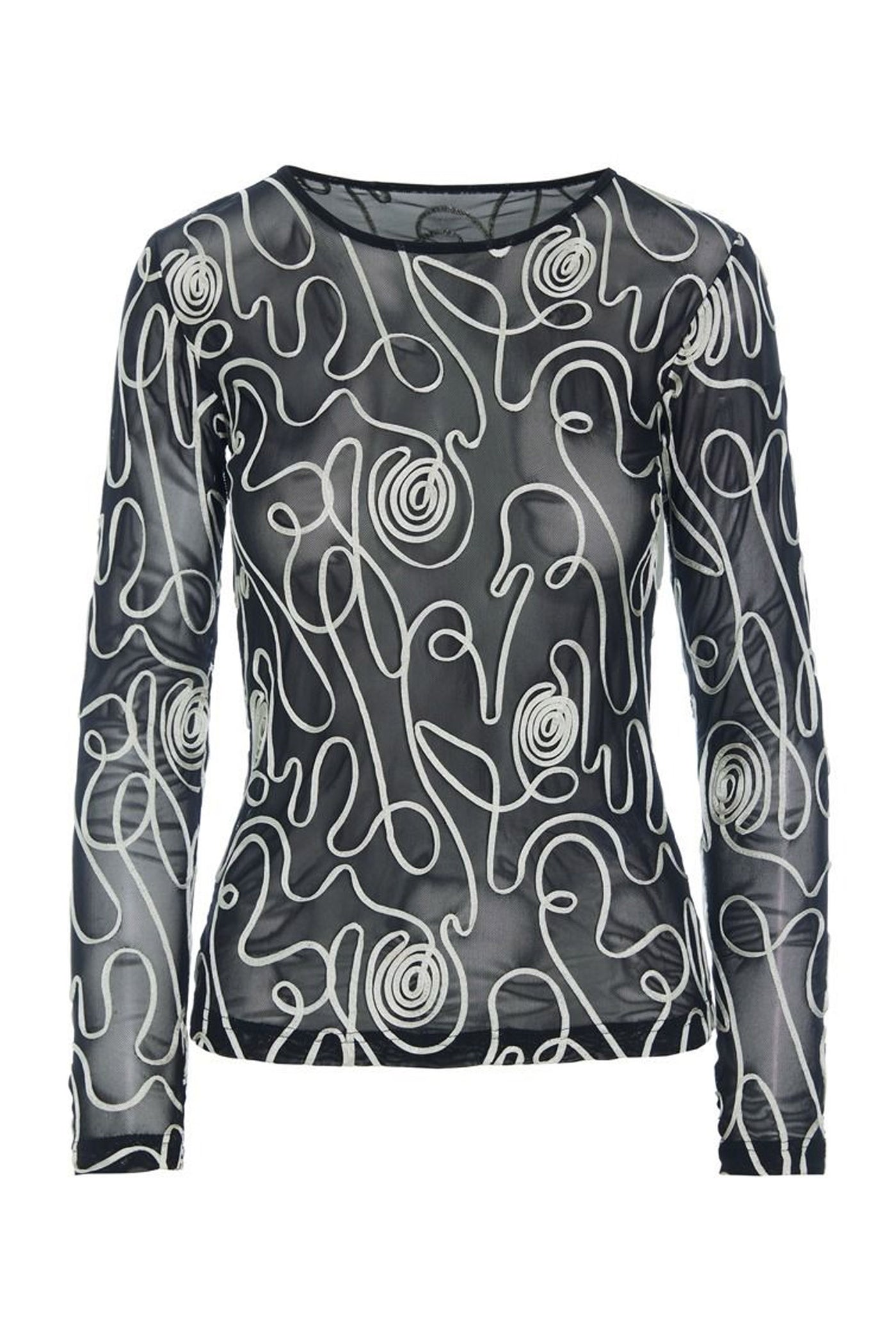 Twirl mesh mesh t-shirt BLACK/IVORY TWIRL - 259-4082-5518