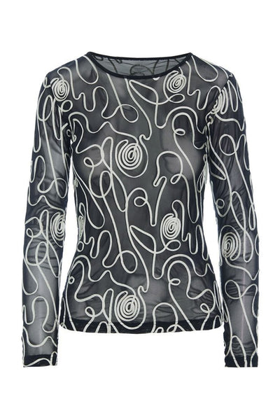 Twirl mesh mesh t-shirt BLACK/IVORY TWIRL - 259-4082-5518 Thumbnail