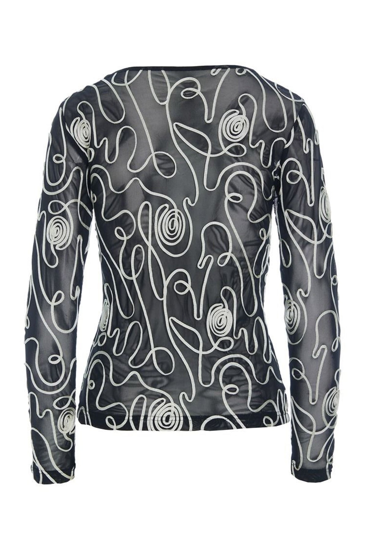 Twirl mesh mesh t-shirt BLACK/IVORY TWIRL - 259-4082-5518