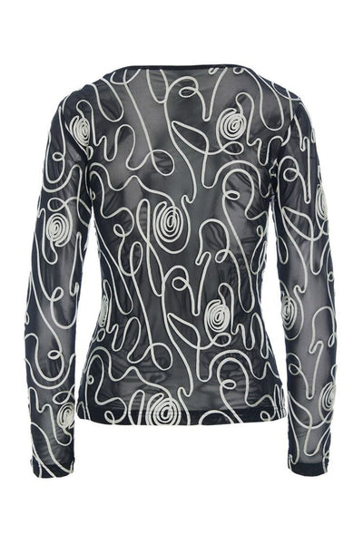 Twirl mesh mesh t-shirt BLACK/IVORY TWIRL - 259-4082-5518 Thumbnail