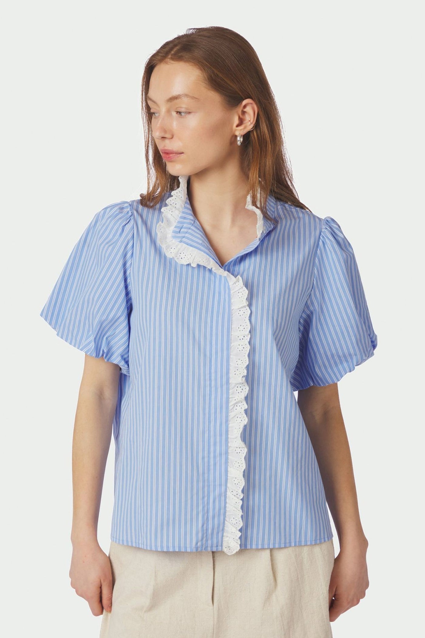 Ulia Stripe Blouse Blue Stripe - 169111