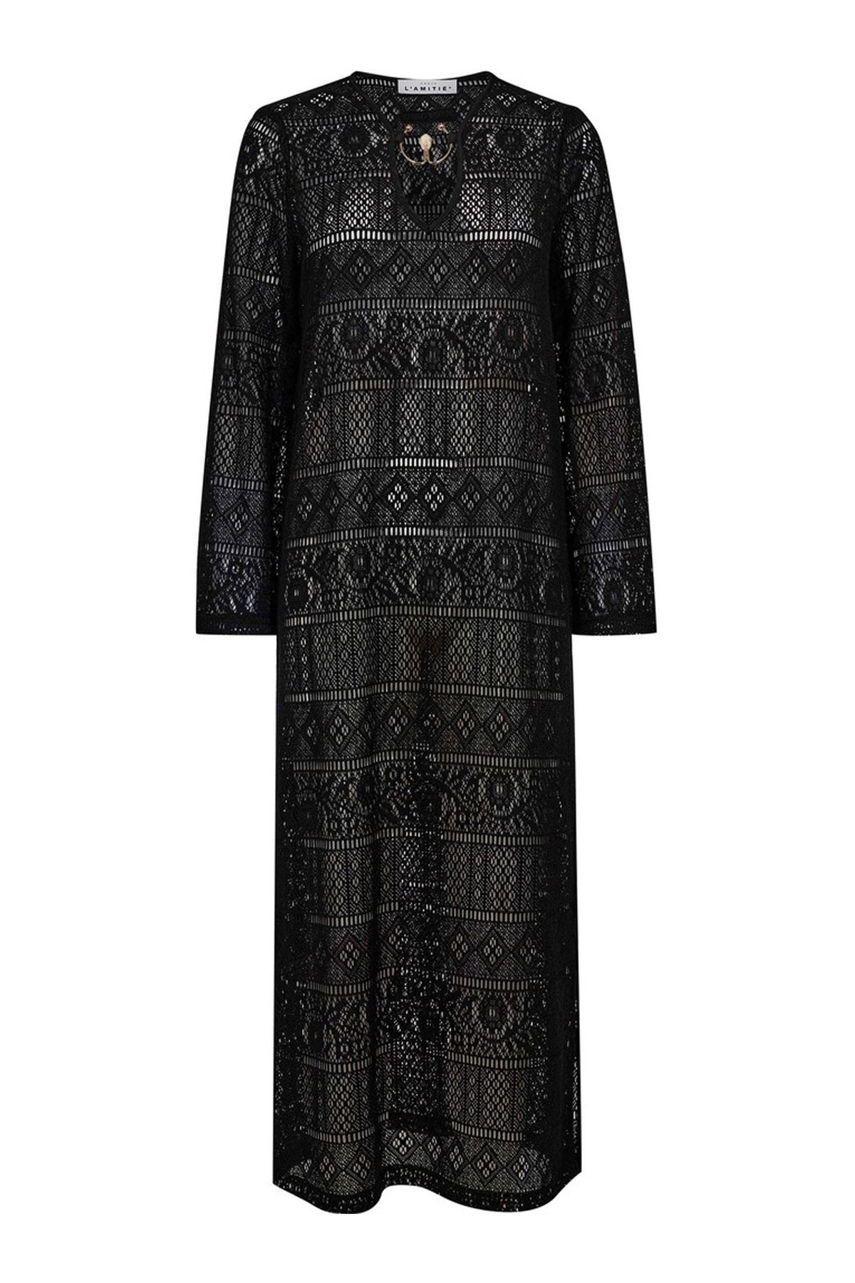 Utopia Lace LS Buckle HL10081 Dress Black