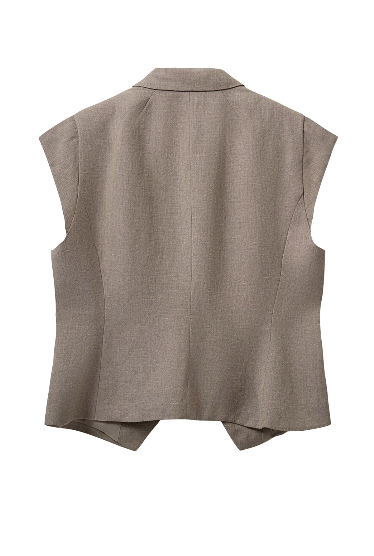 Majsesw Linen Mix Cap Sleeve B Dark Sand - S262235