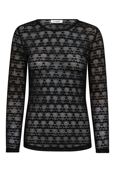 BarieCC O-Neck Blouse 65001-Black - 500264 Thumbnail
