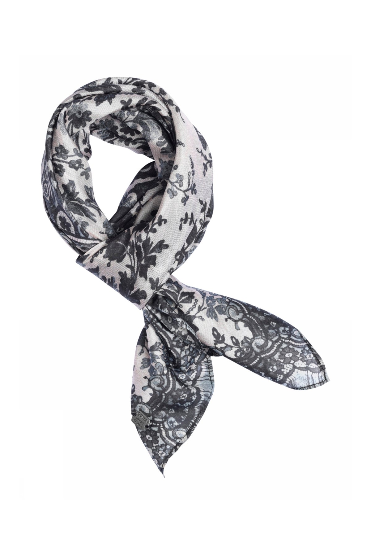 Joly, printed silk scarf 81990-Dull Black - 62808/4039