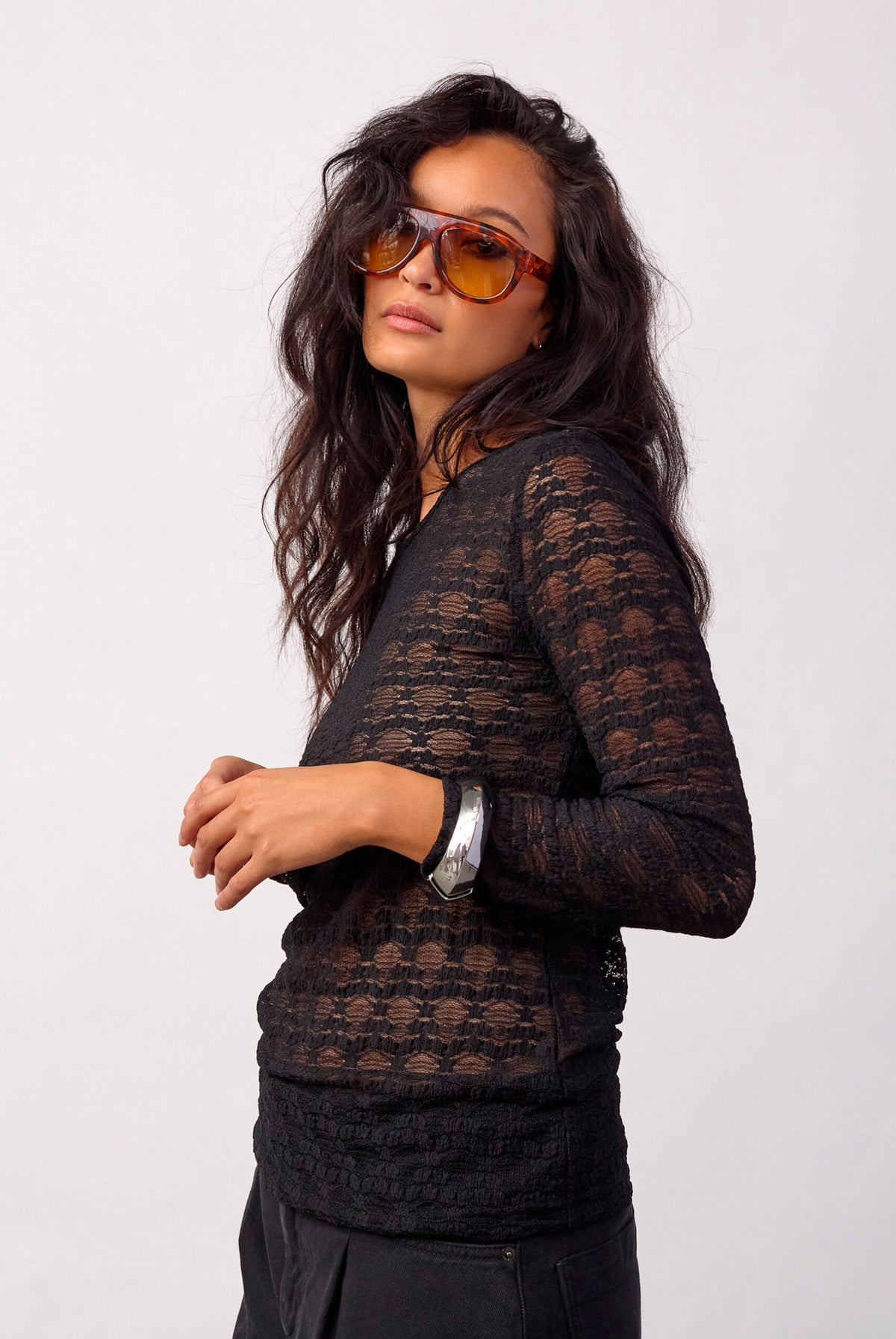 BarieCC O-Neck Blouse 65001-Black - 500264
