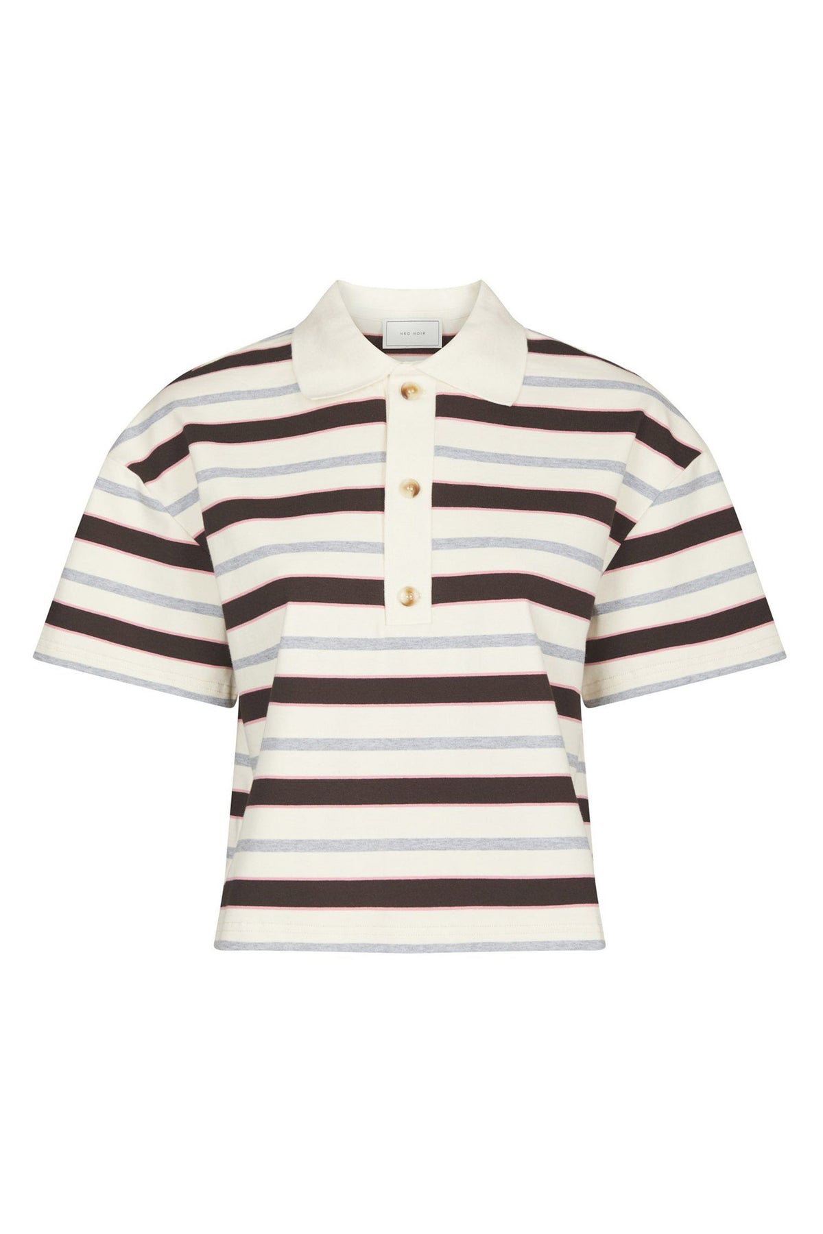 Vennera Triple Stripe Polo Tee Grey - 170025