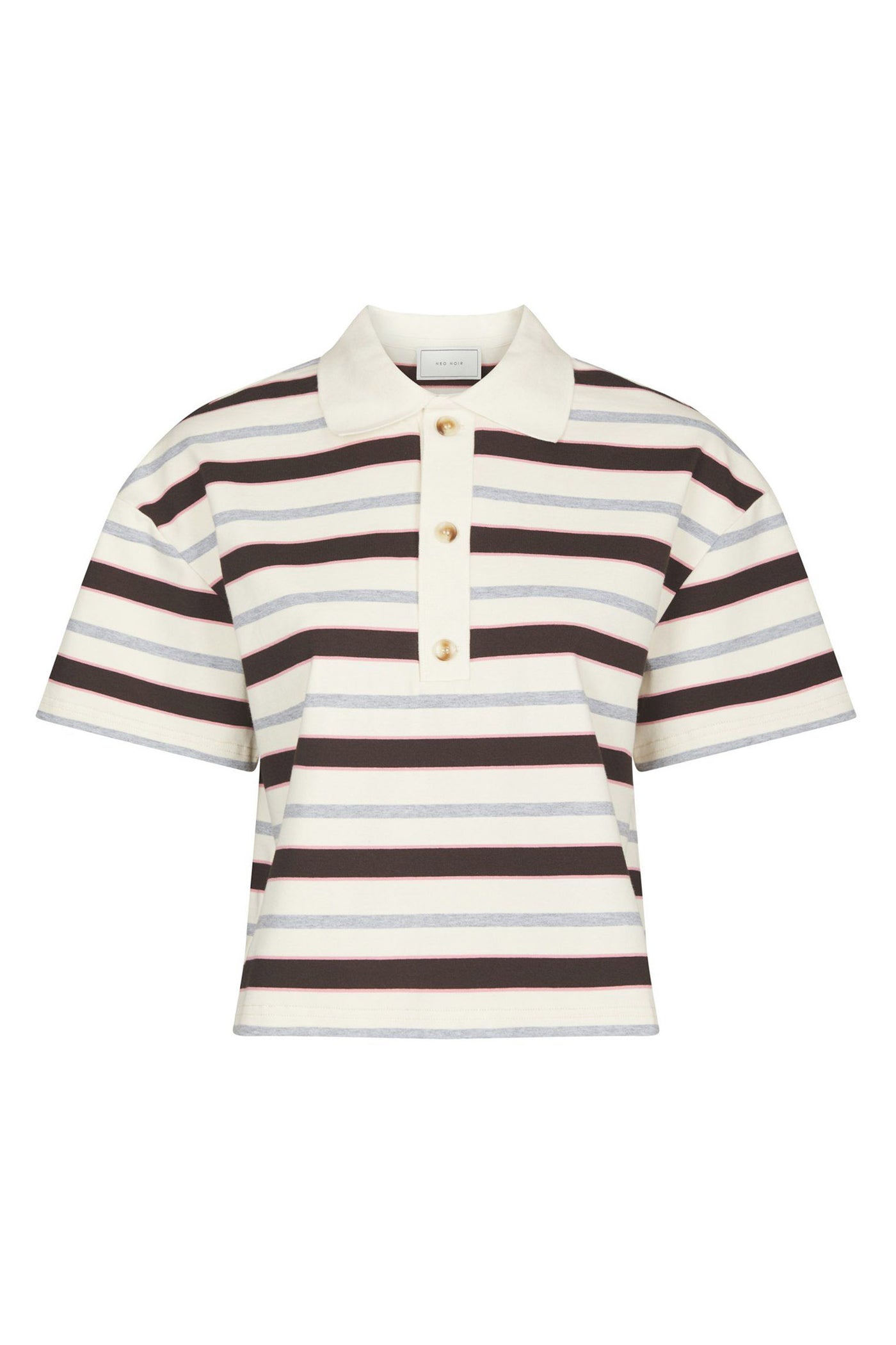 Vennera Triple Stripe Polo Tee Grey - 170025
