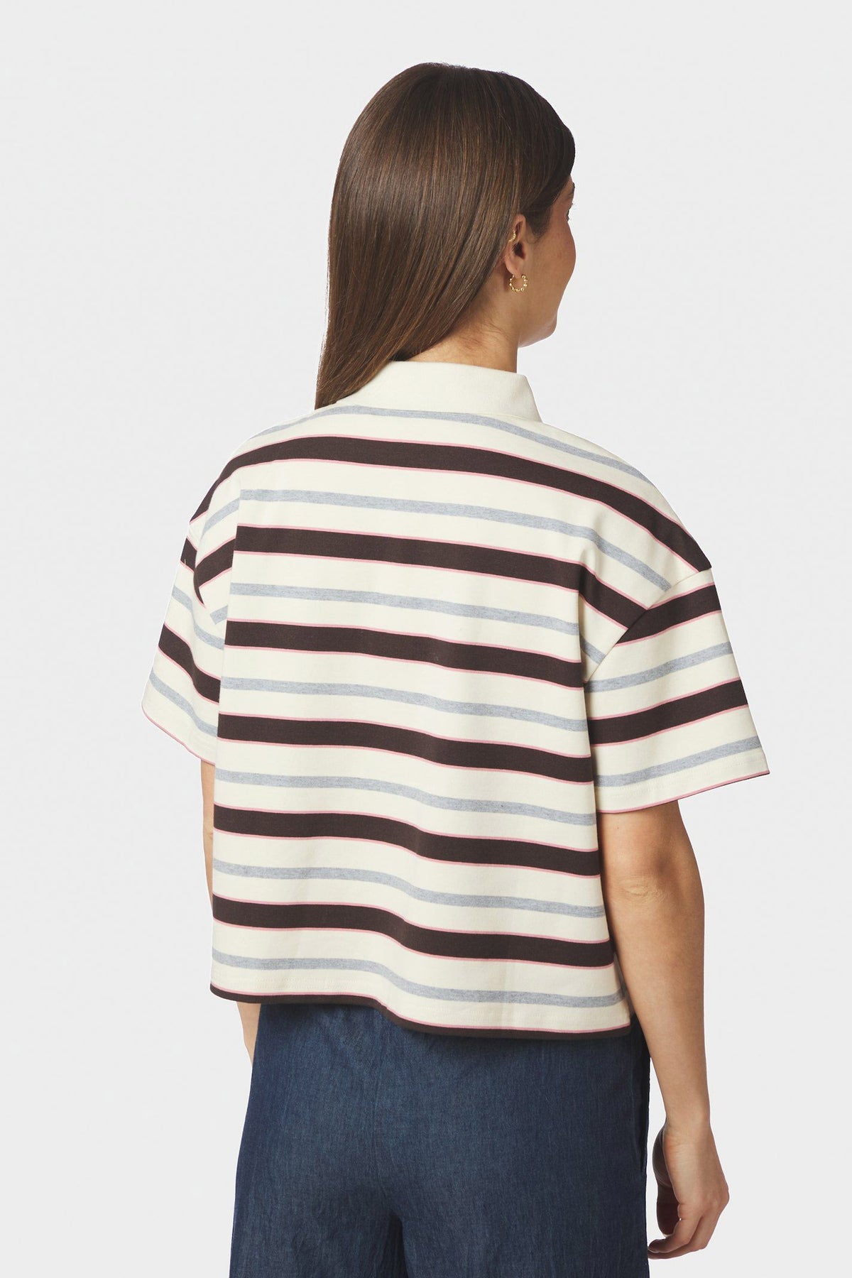 Vennera Triple Stripe Polo Tee Grey - 170025