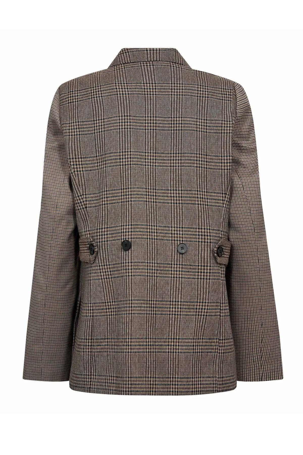 VeyaCC Check Fitted Blazer 20002-Brown - 500144