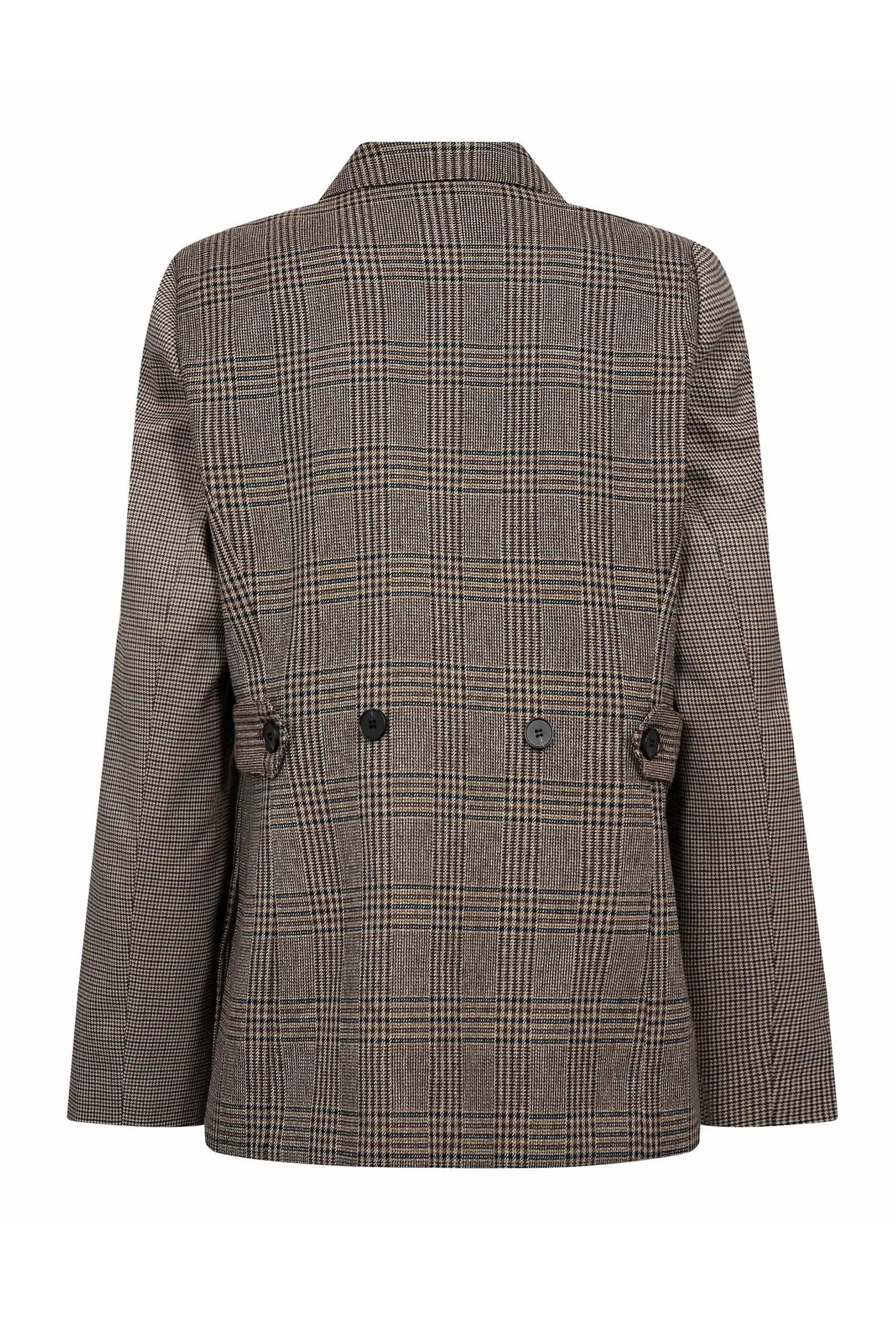 VeyaCC Check Fitted Blazer 20002-Brown - 500144