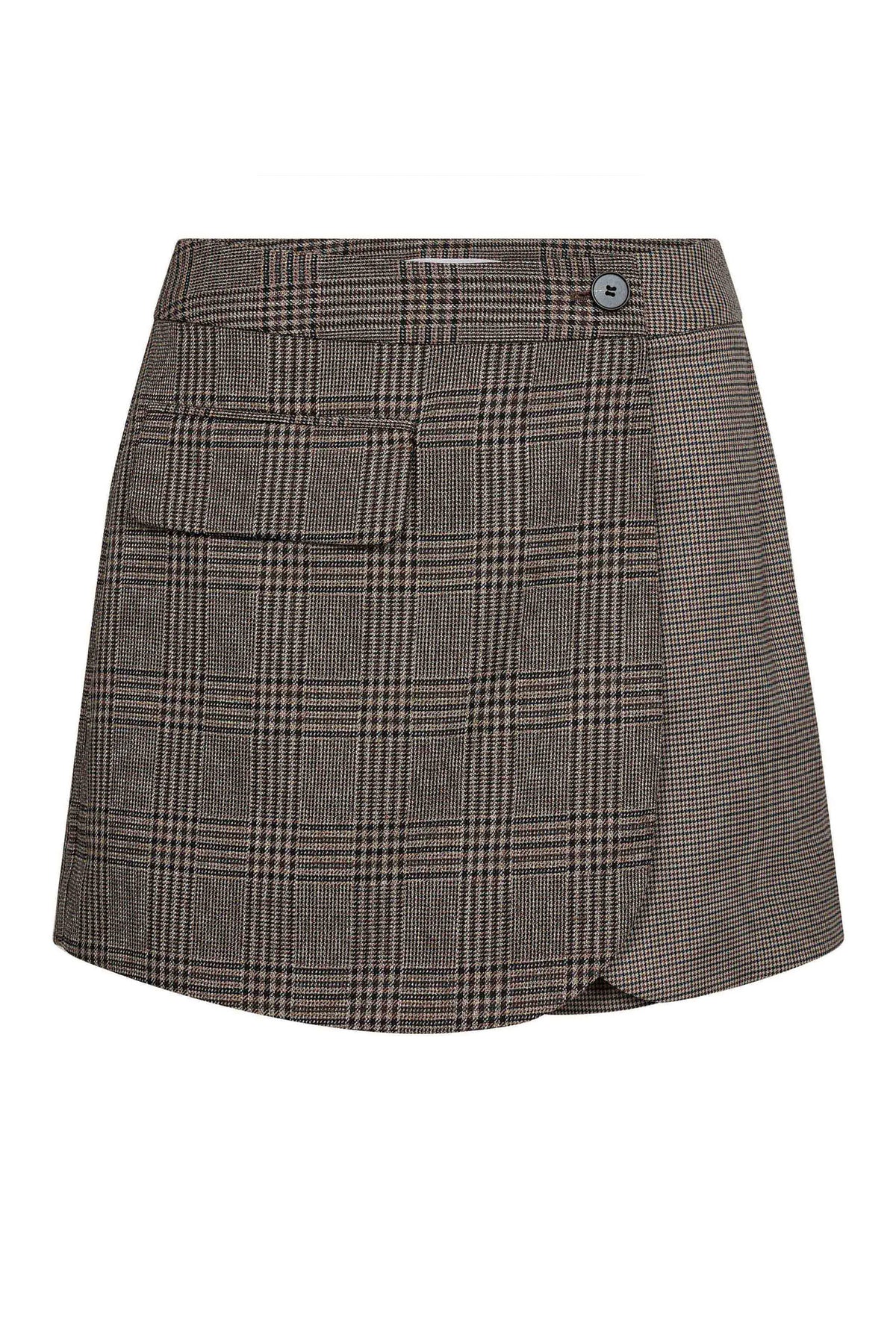 VeyaCC Check Wrap Skort 20002-Brown - 500141
