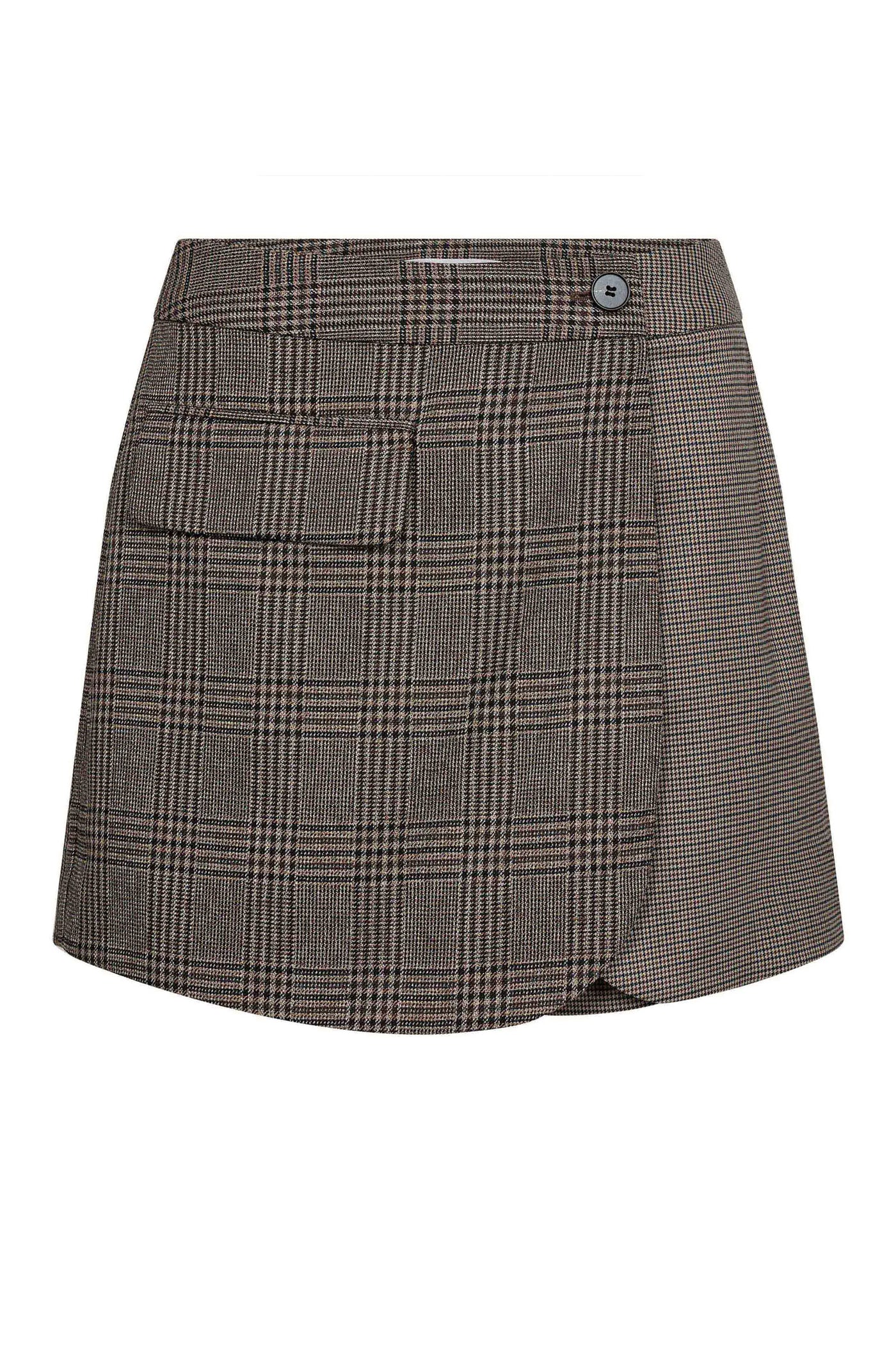 VeyaCC Check Wrap Skort 20002-Brown - 500141