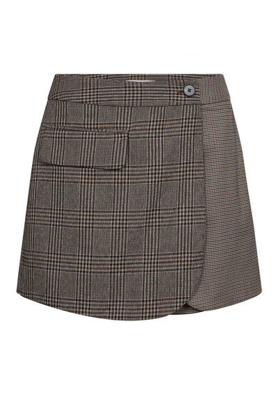 VeyaCC Check Wrap Skort 20002-Brown - 500141 Thumbnail