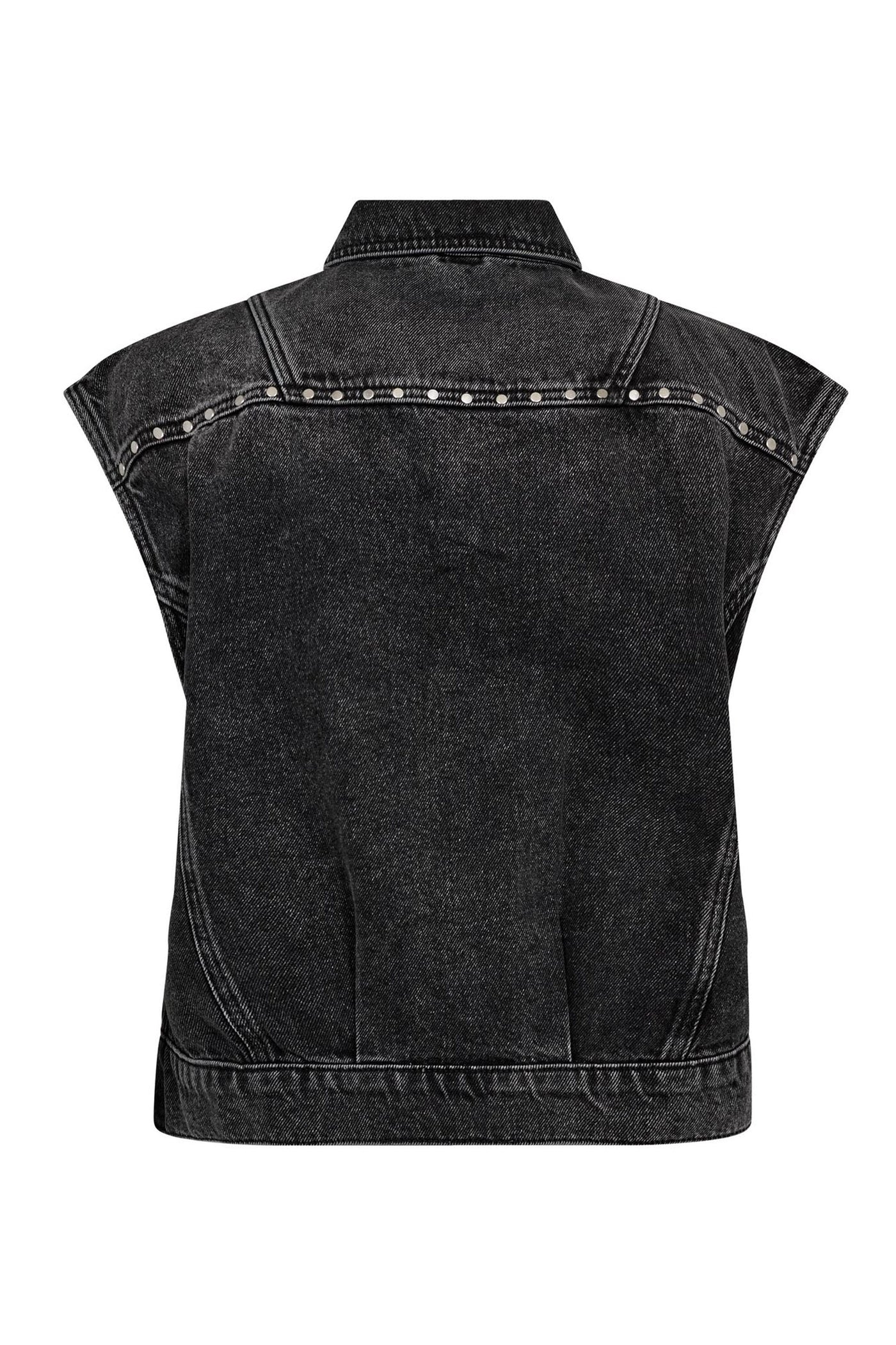 VickyCC Stud Denim Vest 96-Black - 30367