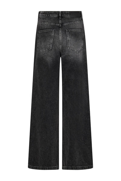 VickyCC Stud Wide LL Jeans 96-Black - 31639 Thumbnail
