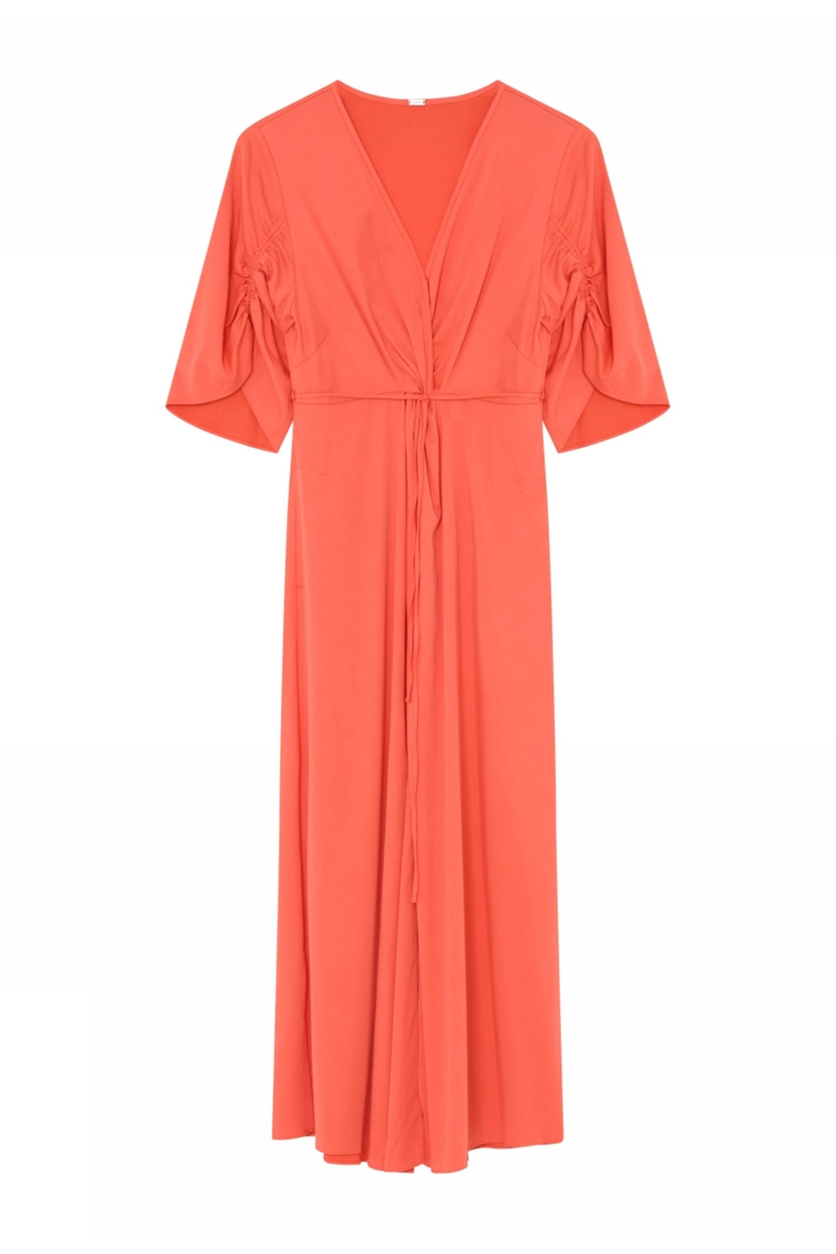 Vilja, long dress 5661-Hot Coral - 61511/7630