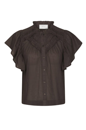 Vinsa S Voile Top Dark brown - 169039