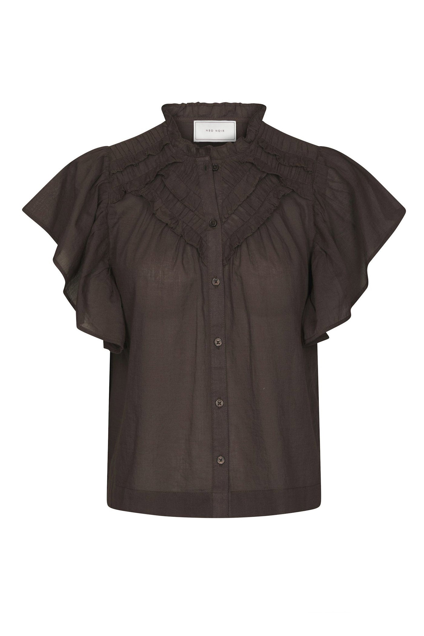 Vinsa S Voile Top Dark brown - 169039